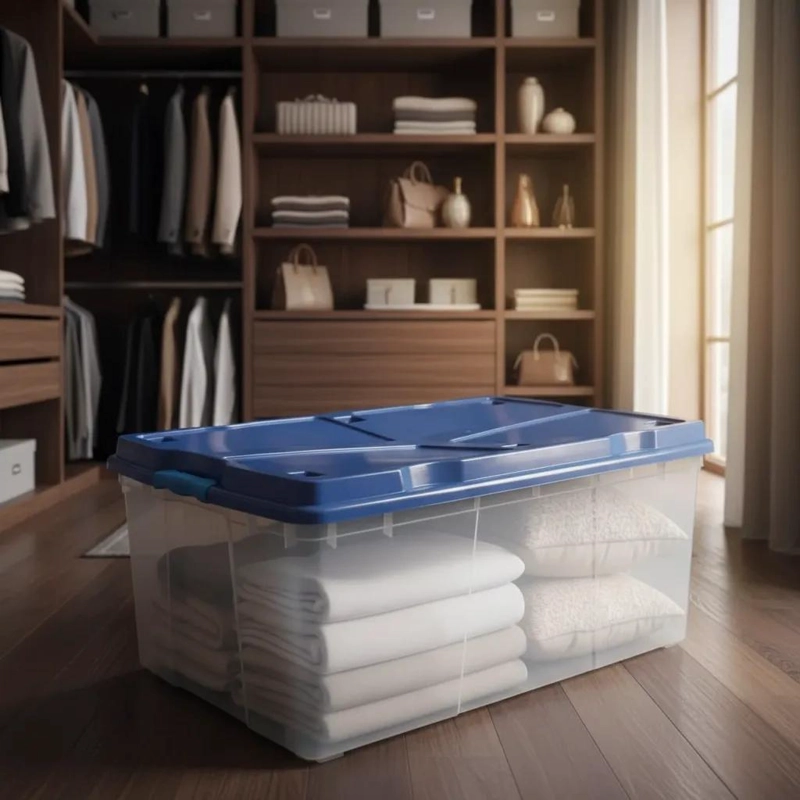 CAJA PLASTICA APILABLE DE 100 LITROS CON RUEDAS PARA ALMACENAMIENTO - 3