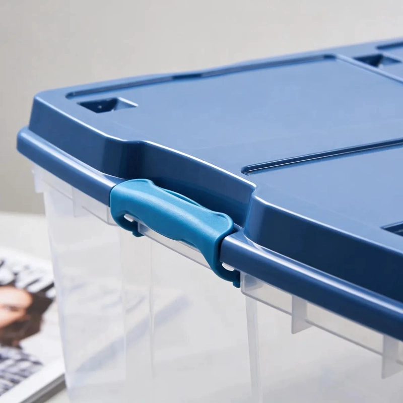CAJA PLASTICA APILABLE DE 100 LITROS CON RUEDAS PARA ALMACENAMIENTO - 4
