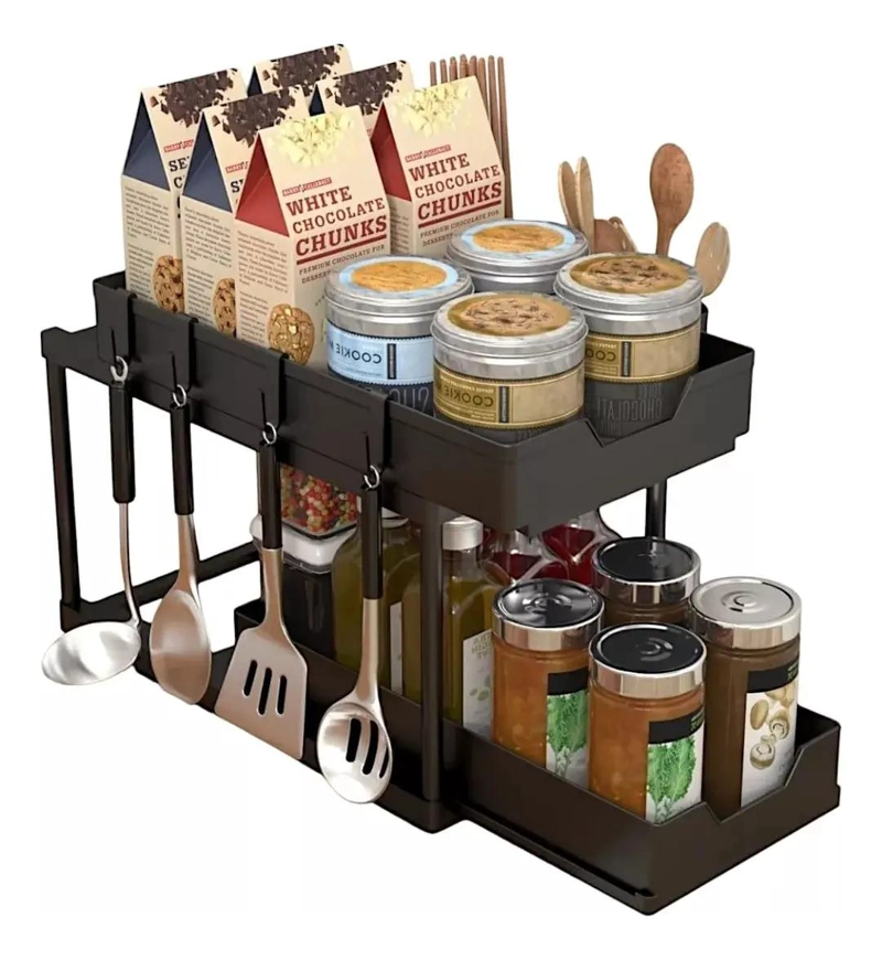 ORGANIZADOR DE COCINA CON 2 NIVELES PARA ALMACENAMIENTO Y REPISA - 1