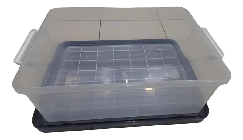CAJA ORGANIZADORA TRANSPARENTE CON CAPACIDAD DE 28 LITROS Y ALTURA DE 18.5 CM - 4