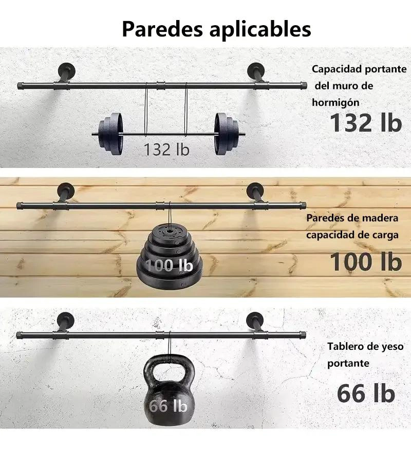PERCHERO DE PARED METALICO MULTIUSOS CON ESTANTE DE 110 CM - 3