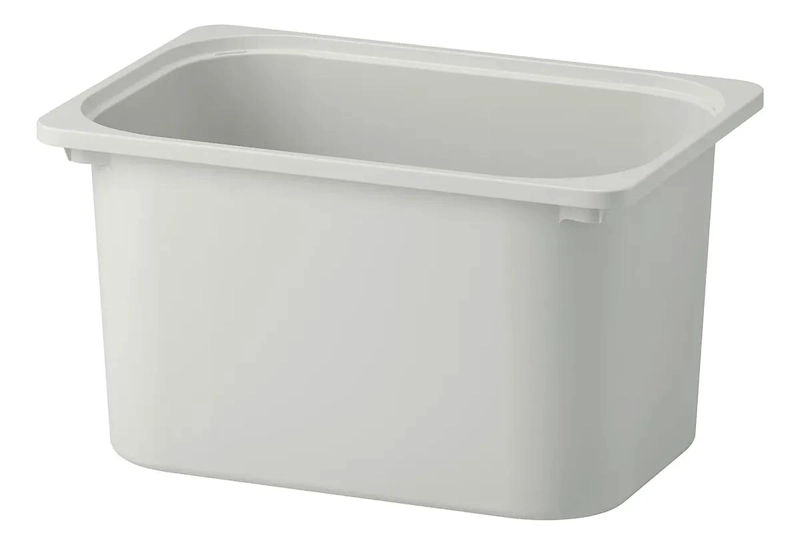 CAJA ORGANIZADORA APILABLE BLANCA CON TAPA GRIS PARA ALMACENAMIENTO - 1