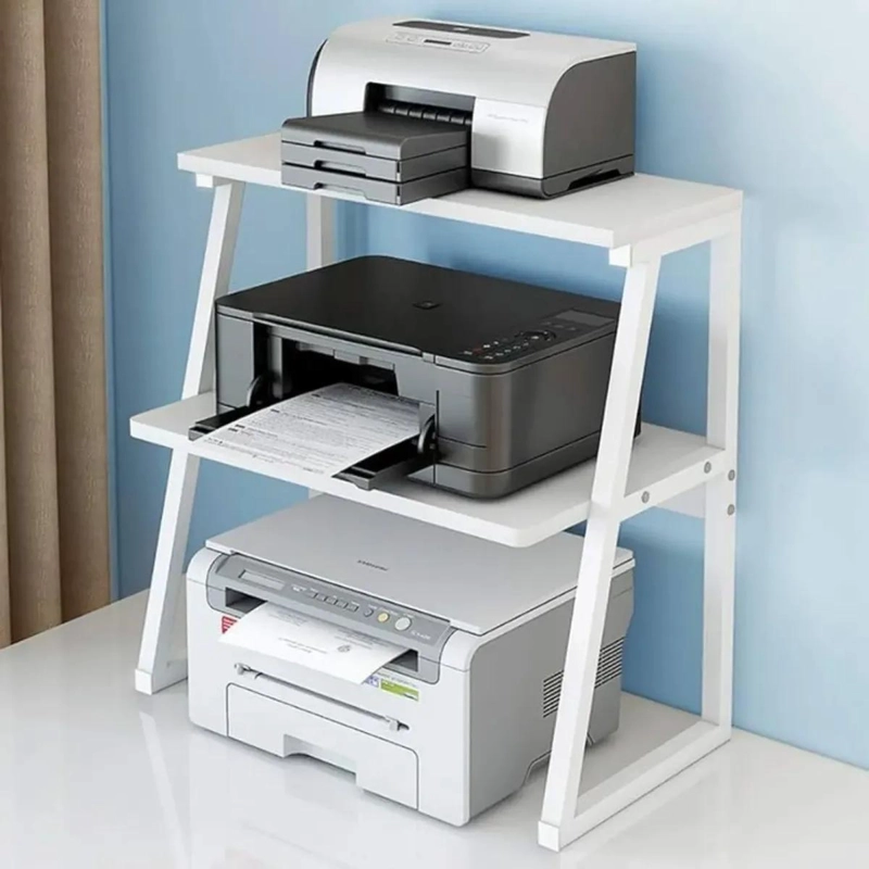 SOPORTE PARA IMPRESORAS DE DOS NIVELES EN MDF COLOR BLANCO - 3
