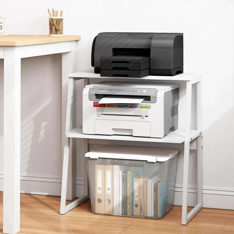 SOPORTE PARA IMPRESORAS DE DOS NIVELES EN MDF COLOR BLANCO - 5