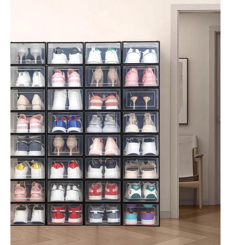 SET DE 4 CAJAS ORGANIZADORAS APILABLES PARA ZAPATOS COLOR BLANCO - 3
