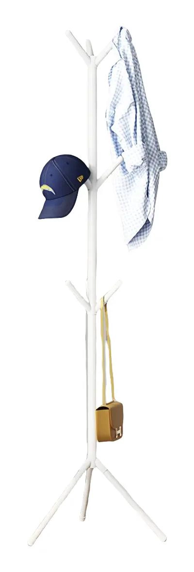 COLGADOR PERCHERO METALICO BLANCO DE 170 CM PARA ROPA Y BOLSOS - 1