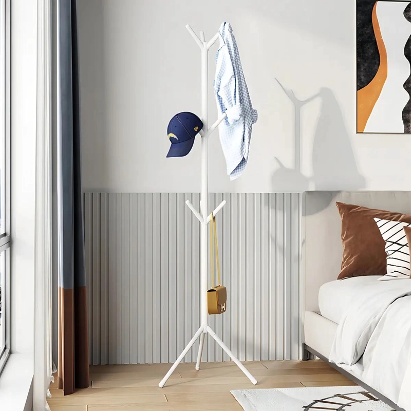 COLGADOR PERCHERO METALICO BLANCO DE 170 CM PARA ROPA Y BOLSOS - 2