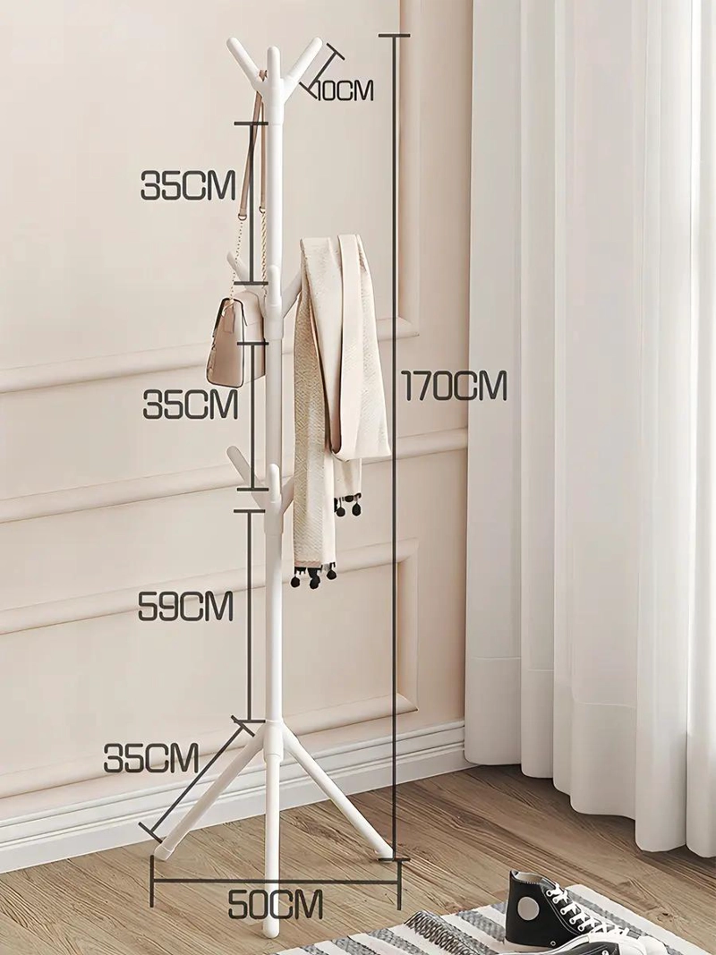 COLGADOR PERCHERO METALICO BLANCO DE 170 CM PARA ROPA Y BOLSOS - 3