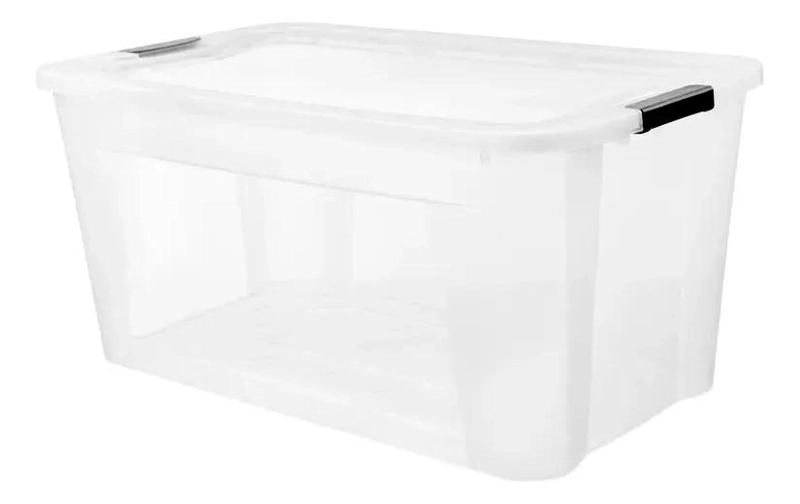 CAJA ORGANIZADORA TRANSPARENTE DE 92 LITROS CON TAPA SEGURA - 1
