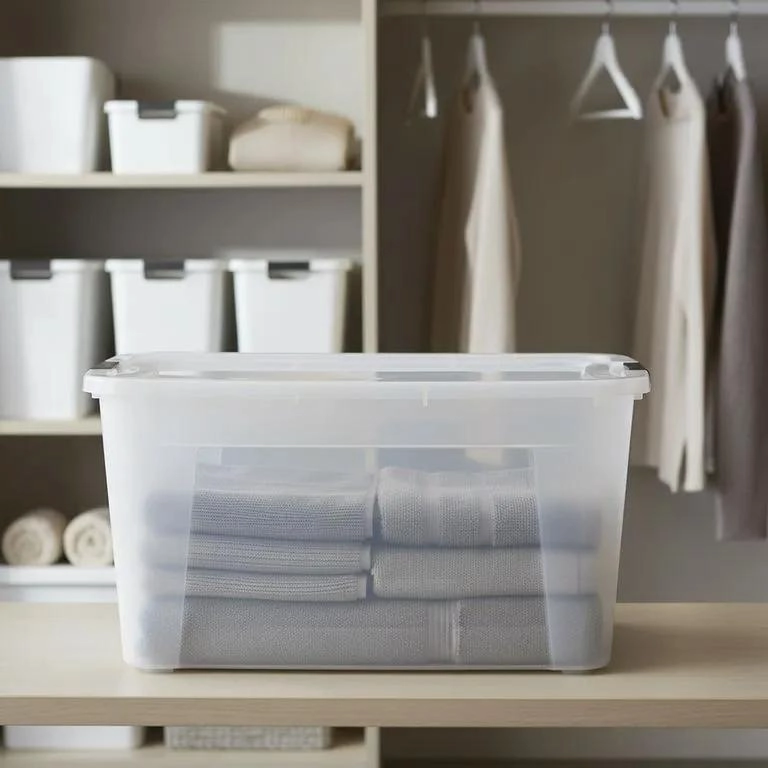 CAJA ORGANIZADORA TRANSPARENTE DE 92 LITROS CON TAPA SEGURA - 4