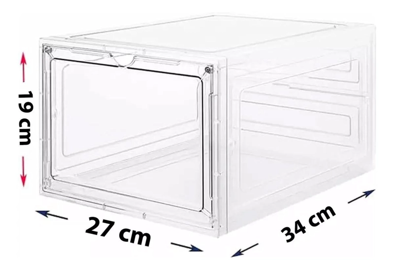 SET DE 2 CAJAS APILABLES ACRILICAS PARA ALMACENAMIENTO DE ZAPATOS - 3