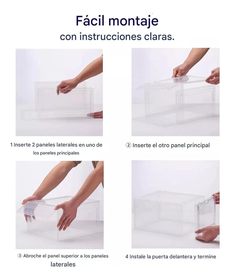 SET DE 2 CAJAS APILABLES ACRILICAS PARA ALMACENAMIENTO DE ZAPATOS - 5
