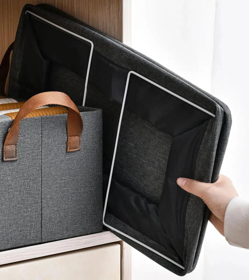 SET DE 6 CESTOS PLEGABLES DE TELA PARA ORGANIZAR ROPA Y ACCESORIOS - 5