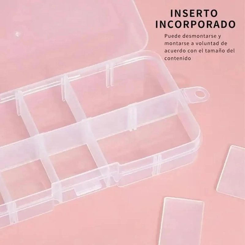ORGANIZADOR PLASTICO CON TAPA Y 36 COMPARTIMENTOS 28X18 CM - 2