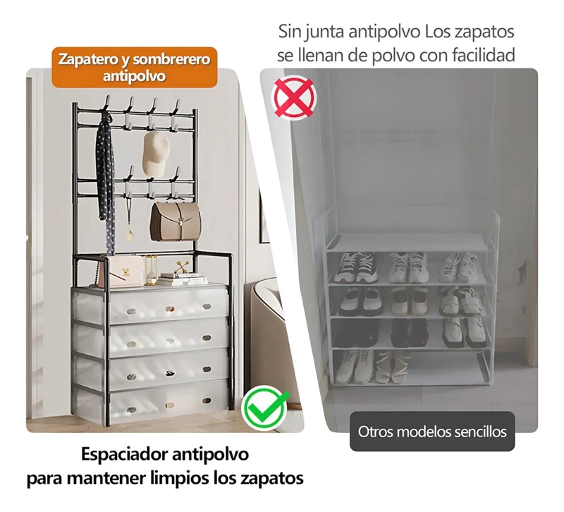 ZAPATERO PERCHERO METALICO CON 5 NIVELES PARA ORGANIZACION - 5