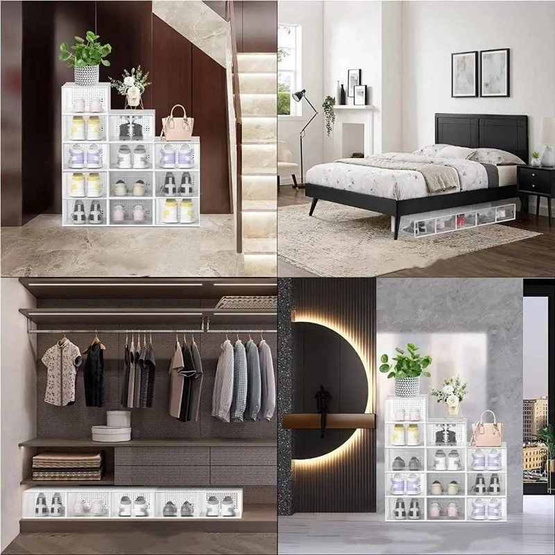 CAJA ORGANIZADORA APILABLE PARA ZAPATOS Y OBJETOS MULTIUSO 23.5X33.5X14 CM - 4