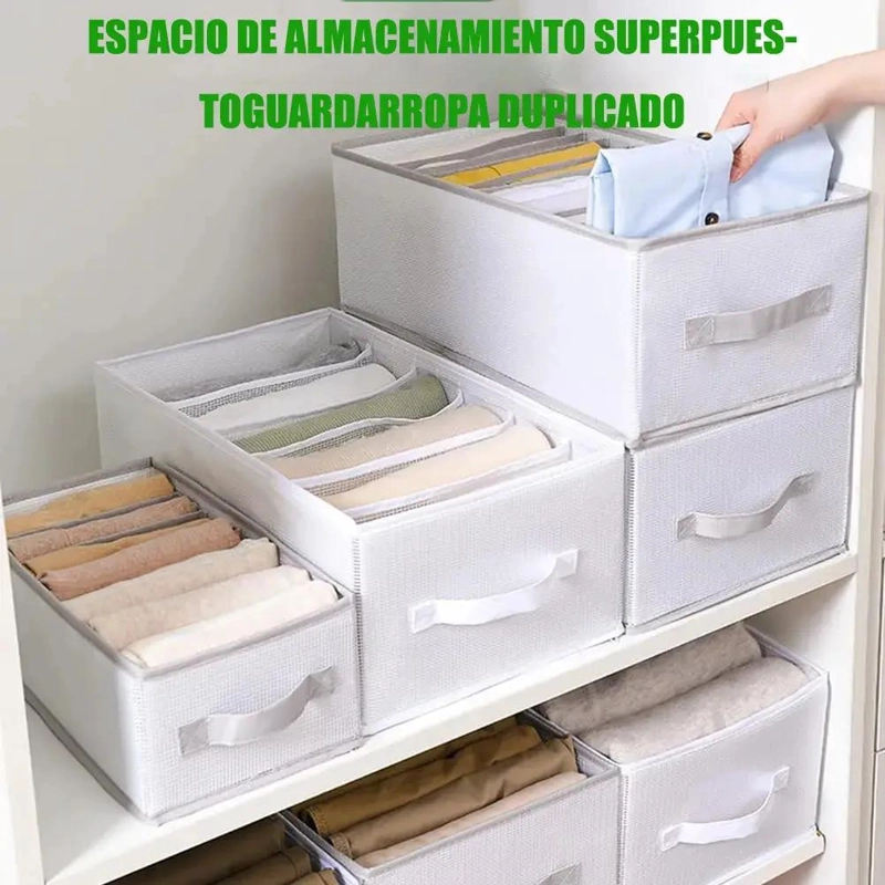 SET DE 2 CAJAS ORGANIZADORAS PARA CLOSET Y ROPA CON DISEÑO PRACTICO - 3