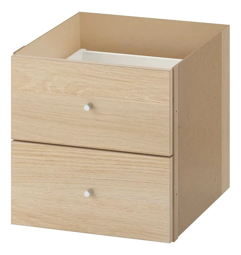 CAJON ORGANIZADOR PARA ESTANTE COLOR BLANCO CON ACABADO EFECTO MADERA DE 33X33CM - 1