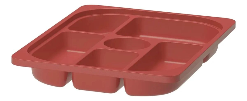 BANDEJA ORGANIZADORA CON COMPARTIMENTOS DE 42X30 CM COLOR ROJO - 1