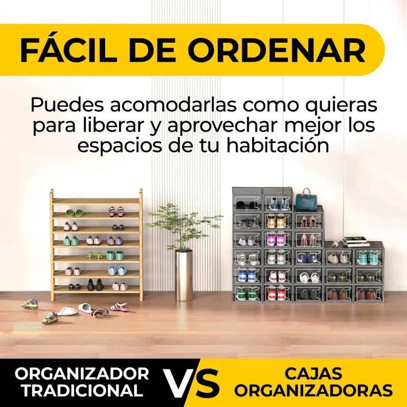 SET DE 6 CAJAS MODULARES PARA ORGANIZAR ZAPATOS CON DISEÑO PREMIUM - 3