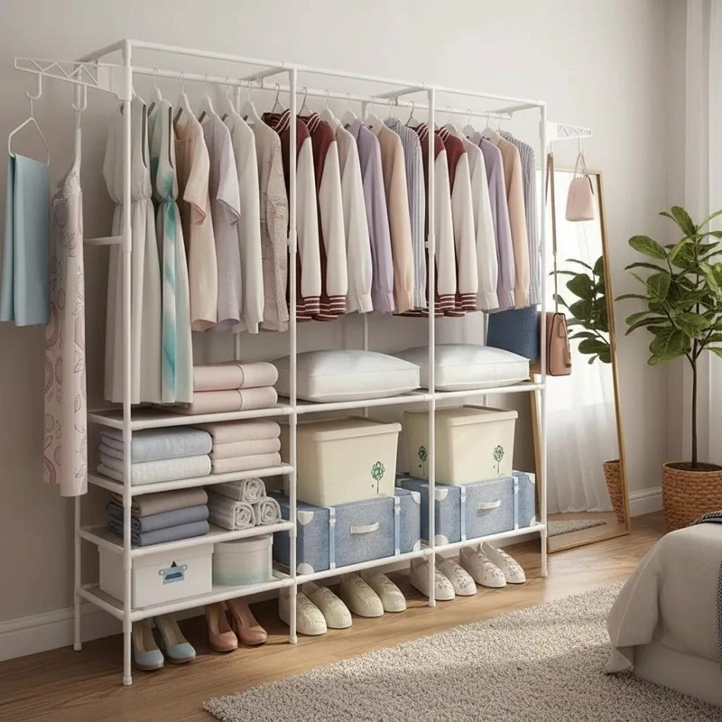 PERCHERO DE PISO PARA ORGANIZAR ROPA CON ESTRUCTURA RESISTENTE Y DISEÑO PRACTICO - 2
