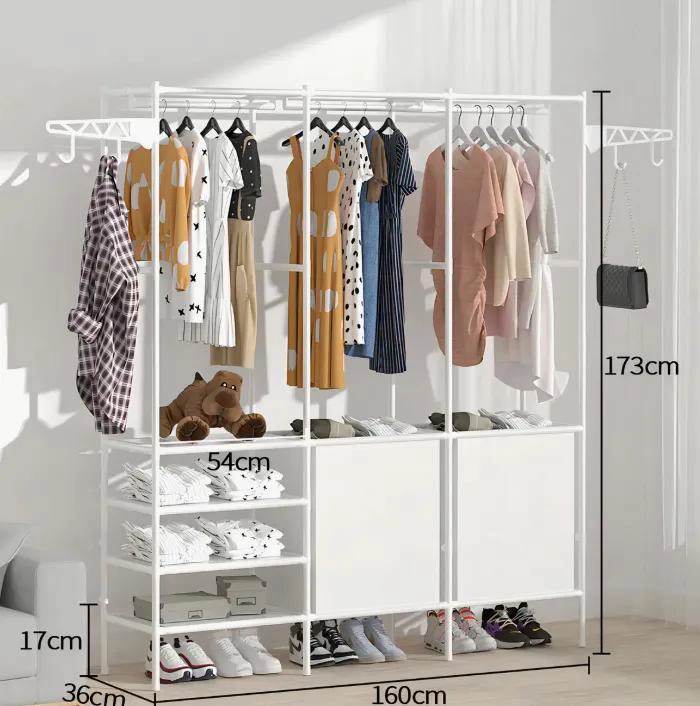 PERCHERO DE PISO PARA ORGANIZAR ROPA CON ESTRUCTURA RESISTENTE Y DISEÑO PRACTICO - 3