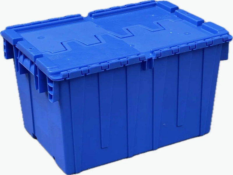 CAJA ORGANIZADORA APILABLE AZUL CON BISAGRA CAPACIDAD 52 LITROS - 1