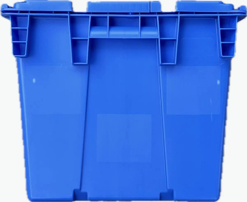 CAJA ORGANIZADORA APILABLE AZUL CON BISAGRA CAPACIDAD 52 LITROS - 4