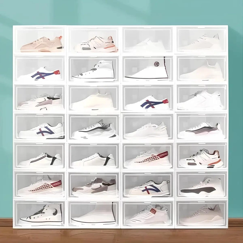 SET DE 4 CAJAS TRANSPARENTES PARA ORGANIZAR Y EXHIBIR ZAPATOS - 3