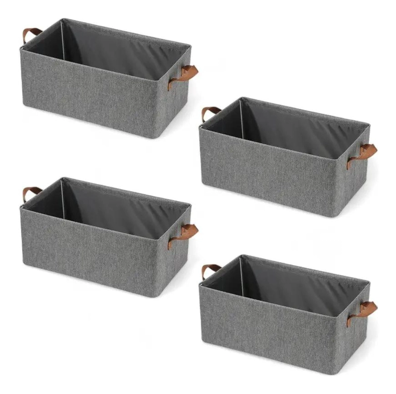 SET DE 4 CAJAS ORGANIZADORAS PLEGABLES PARA ROPA CON ASAS RESISTENTES - 1