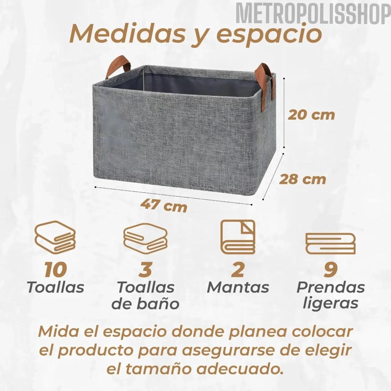 SET DE 4 CAJAS ORGANIZADORAS PLEGABLES PARA ROPA CON ASAS RESISTENTES - 2