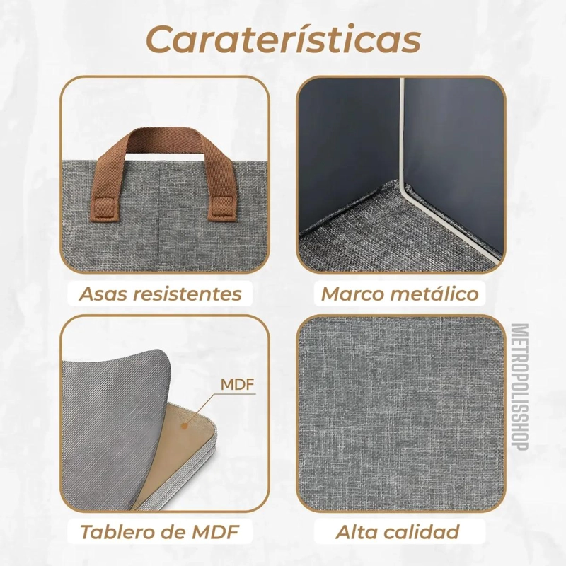 SET DE 4 CAJAS ORGANIZADORAS PLEGABLES PARA ROPA CON ASAS RESISTENTES - 5