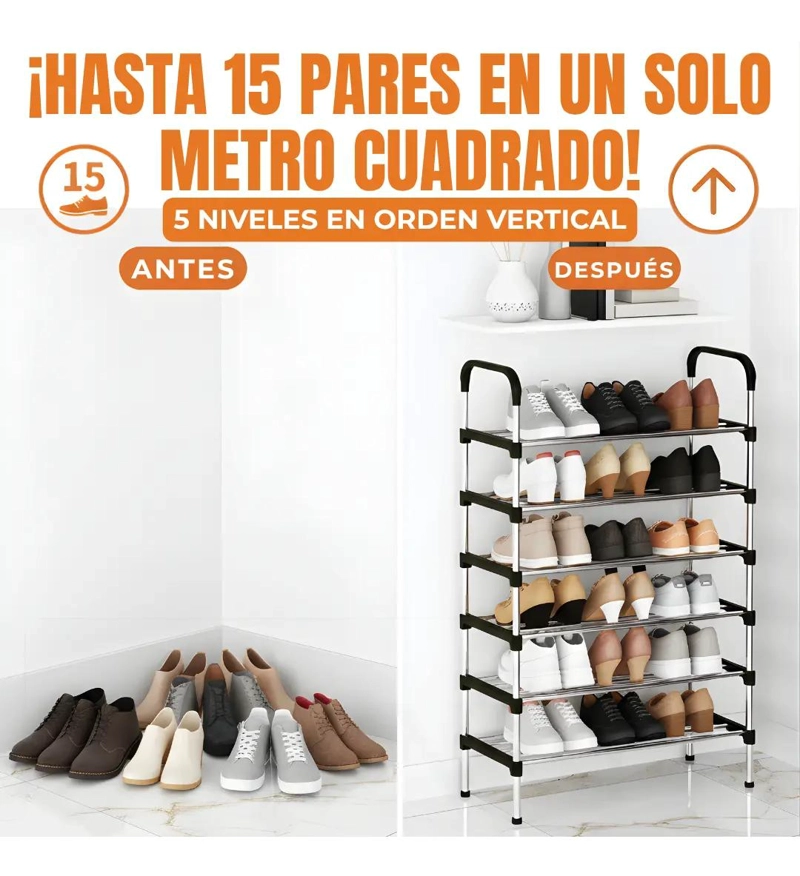 ESTANTE ORGANIZADOR MULTIFUNCIONAL CON 5 NIVELES PARA ZAPATERO - 3