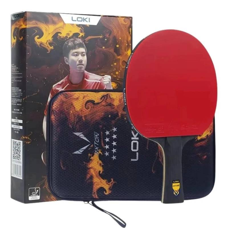 PALETA DE PING PONG PROFESIONAL CON GOMA ITTF Y FUNDA PROTECTORA - 1