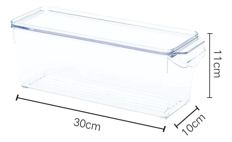 CAJA ORGANIZADORA GRANDE PARA REFRIGERADOR CON TAPA Y MANGO - 4