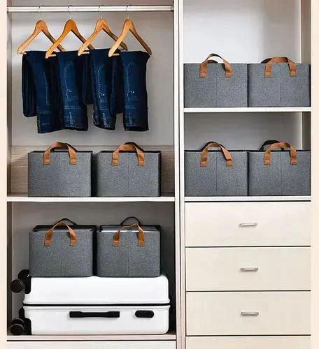 SET DE 3 BOLSAS ORGANIZADORAS PLEGABLES CON ASAS PARA ROPA Y ALMACENAMIENTO - 3