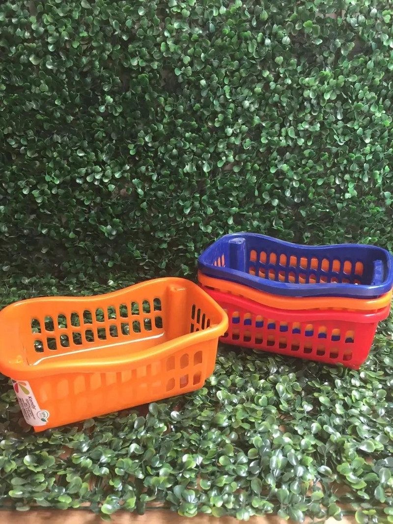 SET DE 6 CESTOS RECTANGULARES ORGANIZADORES MULTIUSO APILABLES Y ANIDABLES - 4