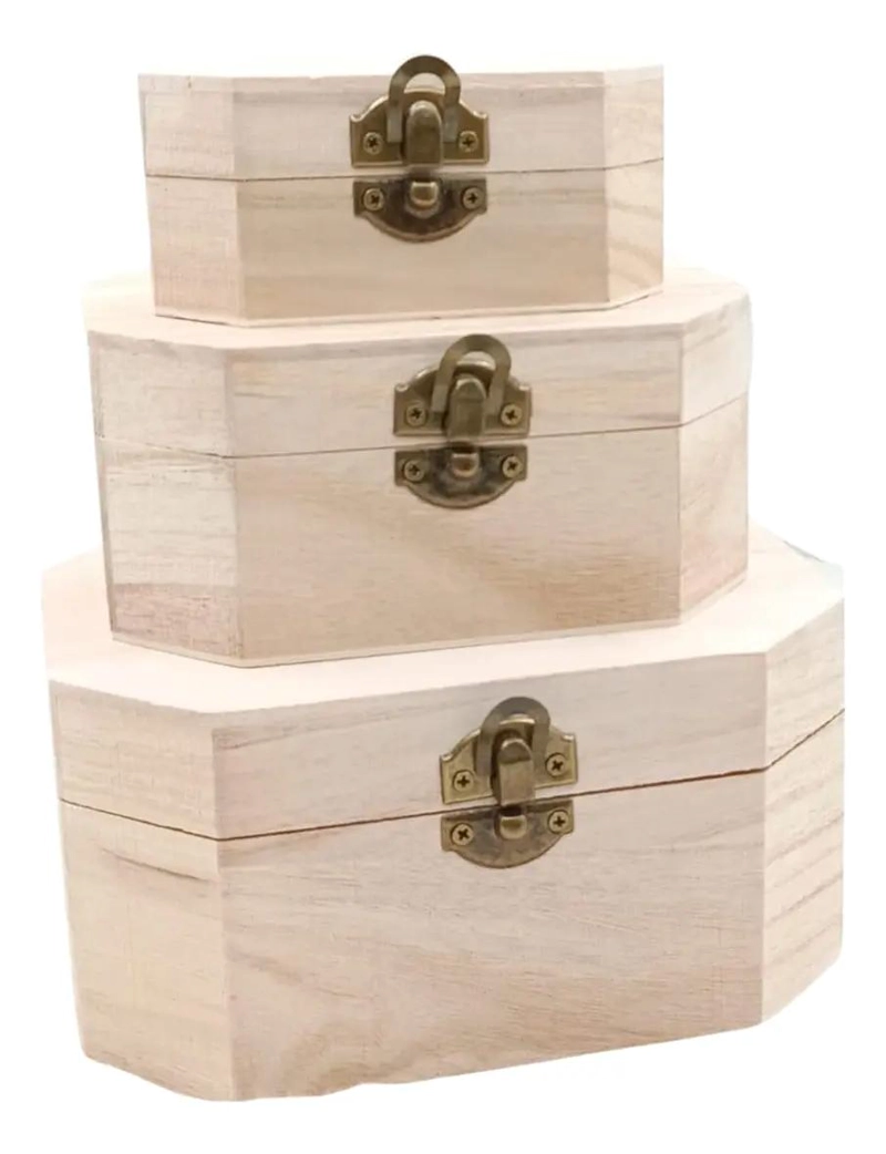 ORGANIZADOR DE MADERA CON DISEÑO TIPO BAUL PARA ALMACENAMIENTO - 1