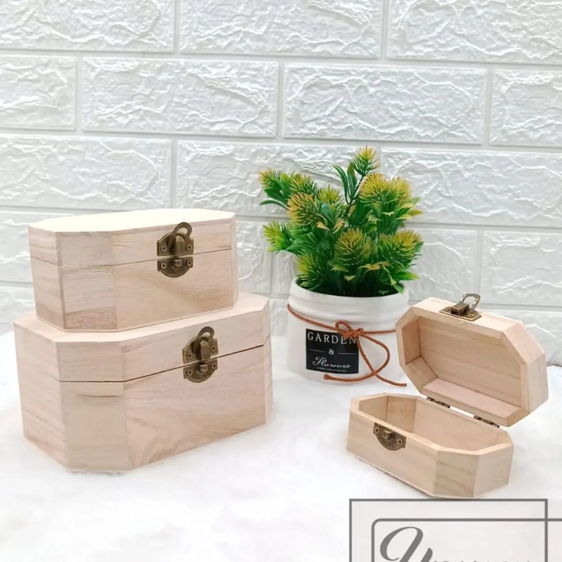 ORGANIZADOR DE MADERA CON DISEÑO TIPO BAUL PARA ALMACENAMIENTO - 2