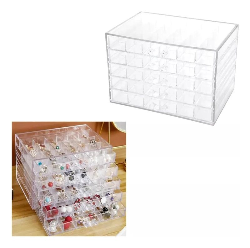 CAJA ORGANIZADORA ACRILICA CON PEDRERIA PARA DECORACION DE UÑAS - 1