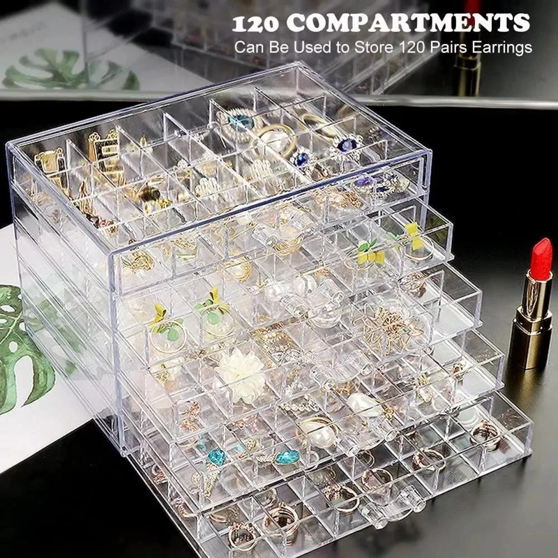CAJA ORGANIZADORA ACRILICA CON PEDRERIA PARA DECORACION DE UÑAS - 4
