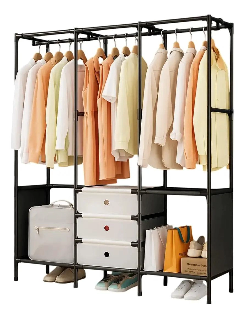 COLGADOR ORGANIZADOR DE ROPA CON TRES NIVELES PARA EXHIBICION - 1