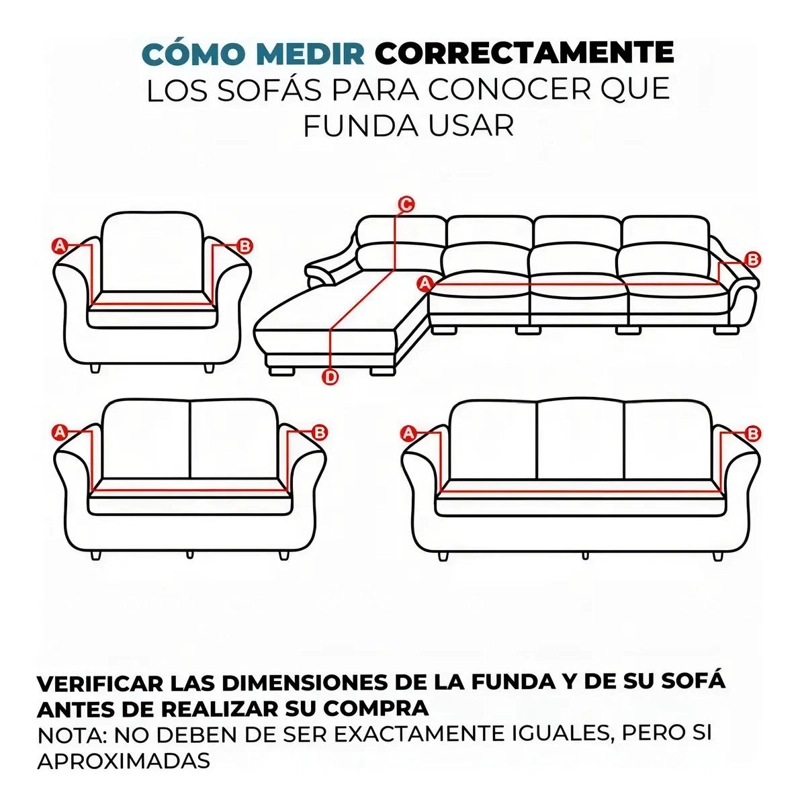 FUNDA DE ALGODON PARA SOFA Y SILLONES 3 CUERPOS Y 2 INDIVIDUALES - 1