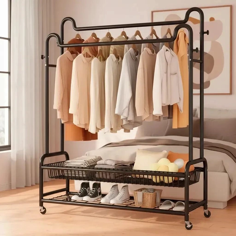 ORGANIZADOR COLGANTE PARA ROPA CON RUEDAS Y PERCHERO DE 120 CM - 1