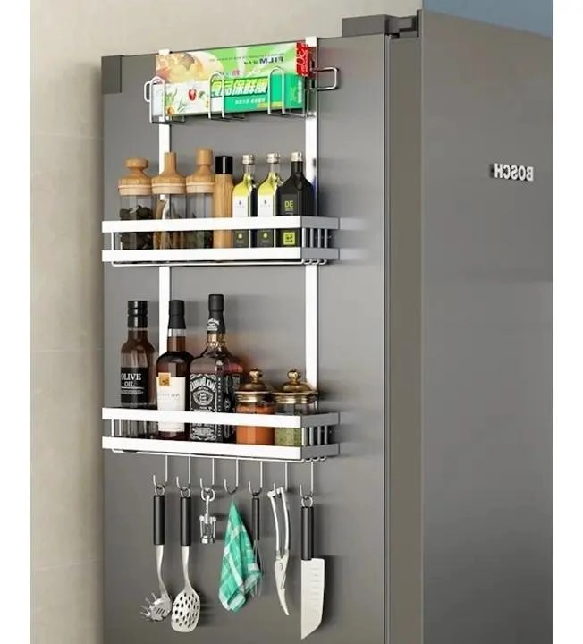 ESTANTE LATERAL PARA NEVERA CON ORGANIZADOR DE COCINA PRACTICO Y FUNCIONAL - 5