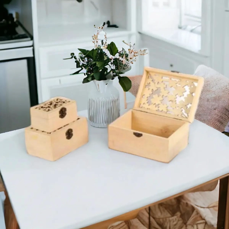 CAJA ORGANIZADORA DE MADERA PACK DE 3 PARA EL HOGAR - 4