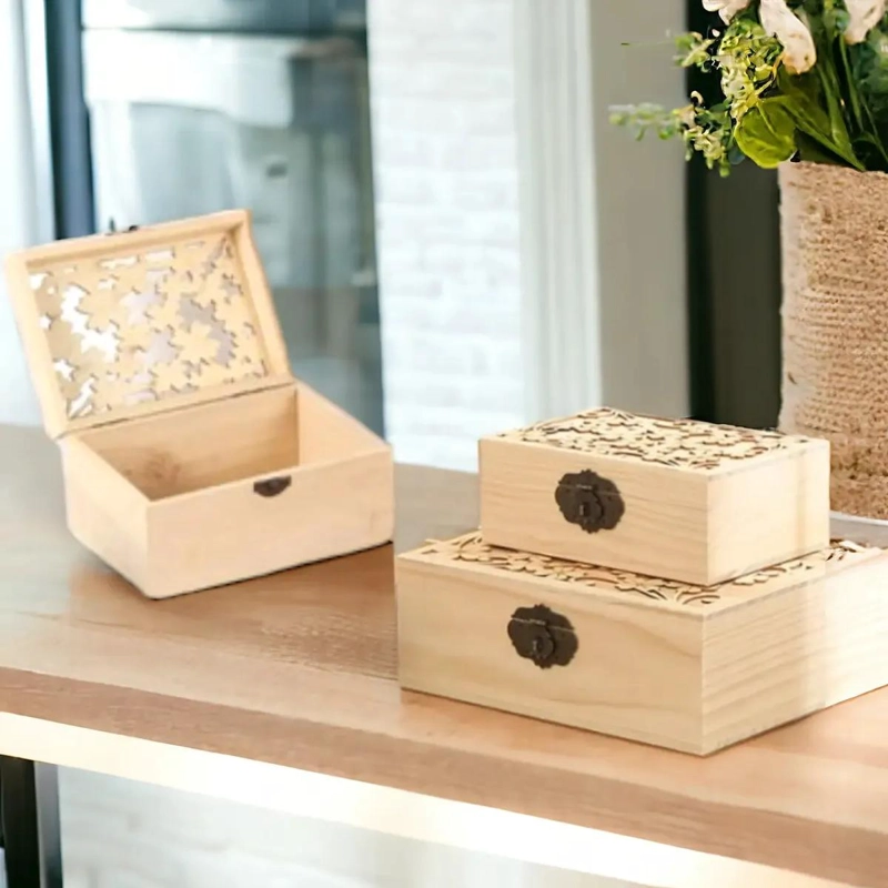 CAJA ORGANIZADORA DE MADERA PACK DE 3 PARA EL HOGAR - 5
