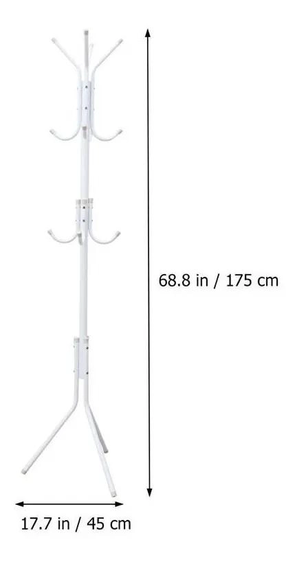 PERCHERO METALICO CON 12 GANCHOS PARA ABRIGOS Y CHAQUETAS CON ESTANTE PARA SOMBR - 3