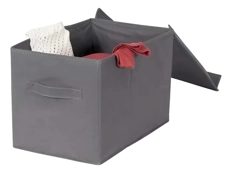 CAJA ORGANIZADORA PARA ROPA CON TAPA DE TELA MULTIUSO PARA CLOSET - 5