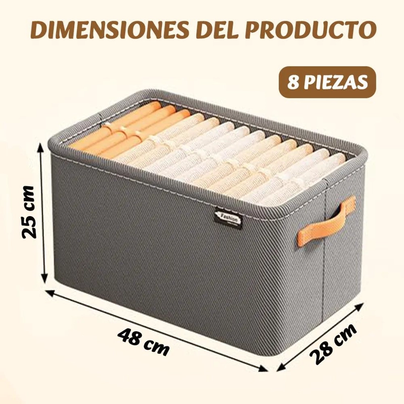 SET DE 8 ORGANIZADORES PLEGABLES PARA ROPA Y ARMARIO EN HOGAR - 2